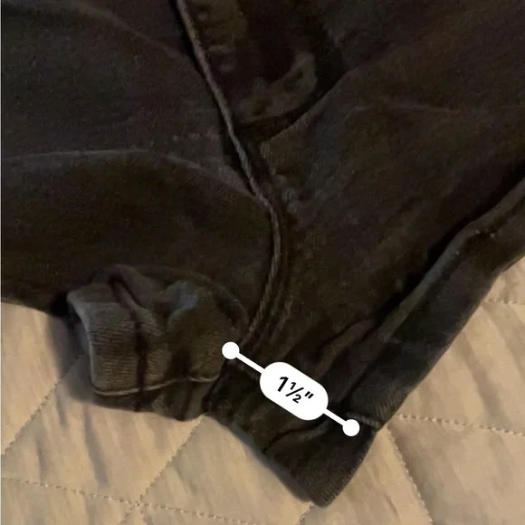 Forever 21 Mini Shorts Black size 29 hem denim stretchy zip fly button pockets - Picture 7 of 8